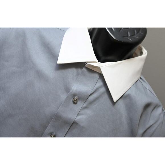 Donald Trump Dress Shirt Regular Fit Gray French Cuff Mens Size 18 36/37 2XL - Picture 1 of 13